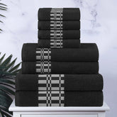 Larissa Cotton Geometric Border 8 Piece Assorted Towel Set